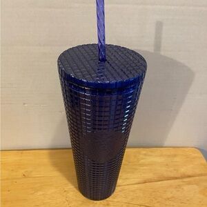 Brand New 2023 Starbucks Venti Cobalt Blue Pearl Grid Glitter Cold Cup Tumbler